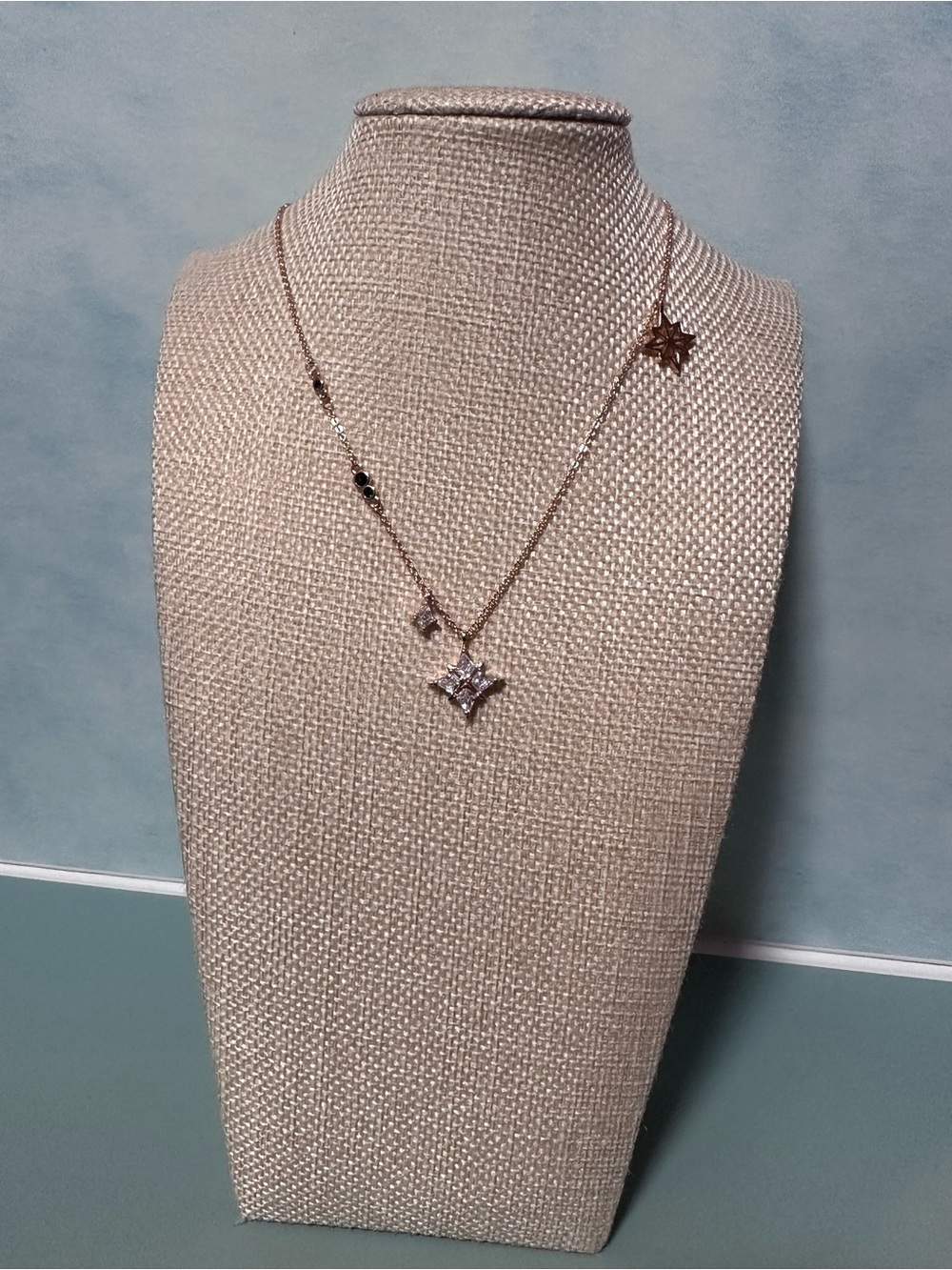 Delicate Gold Star Pendant Necklace with Crystal Accent